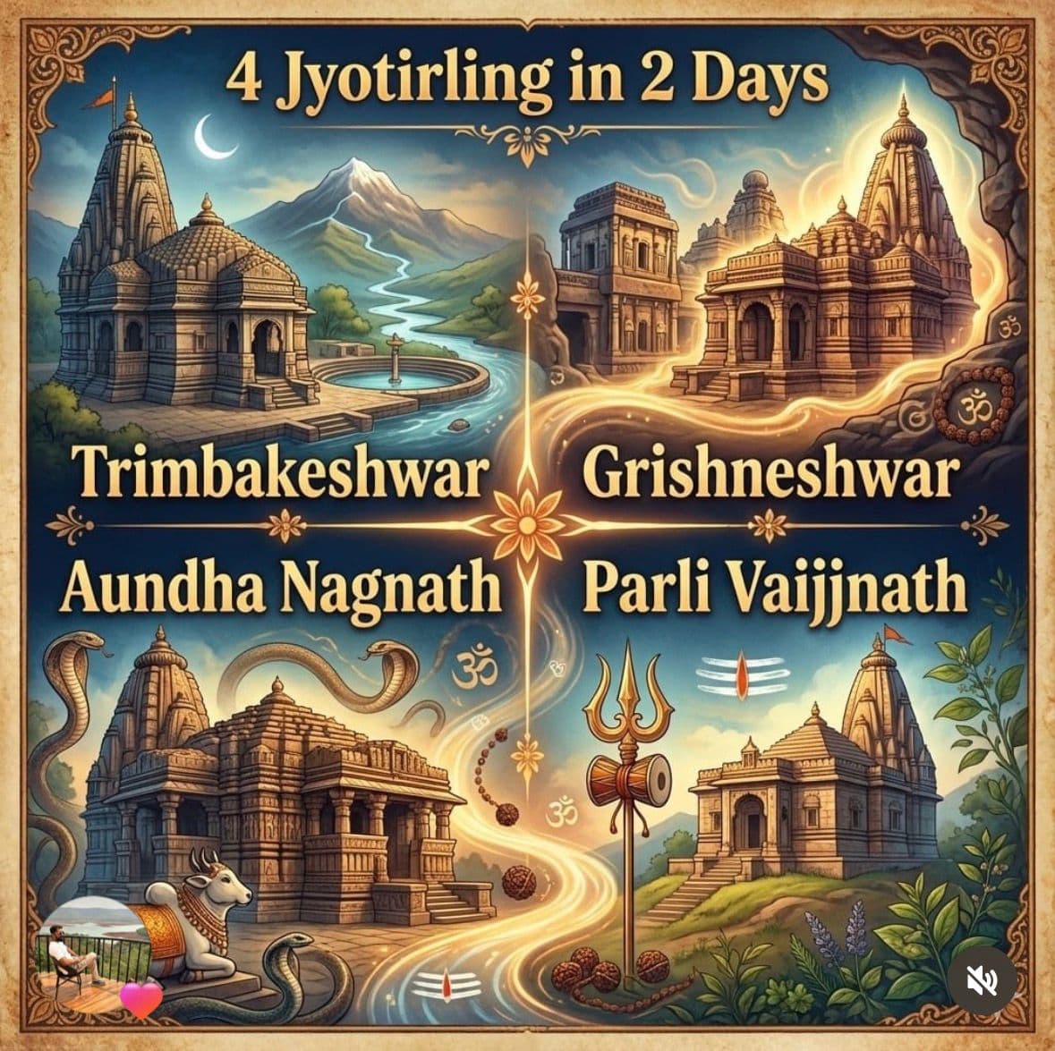 4IN1 Jyotirlinga Tour (Trimbakeshwar - Grishneshwar - Aundha Nagnath - Parli Vaijnath)